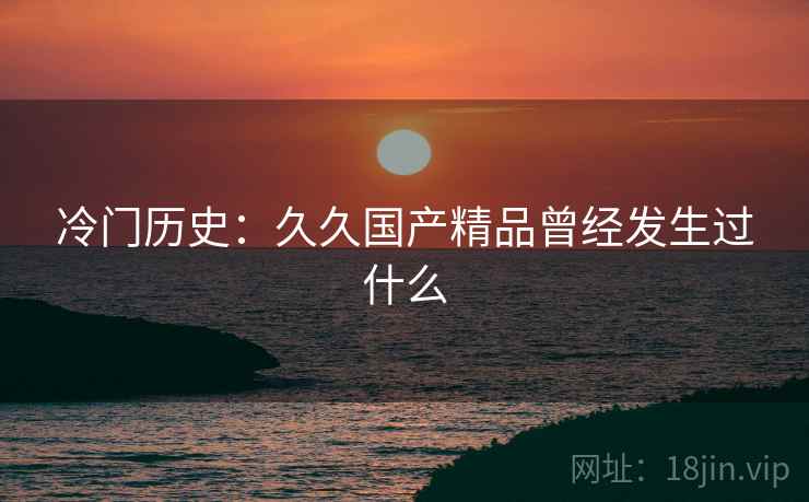 冷门历史：久久国产精品曾经发生过什么  第1张